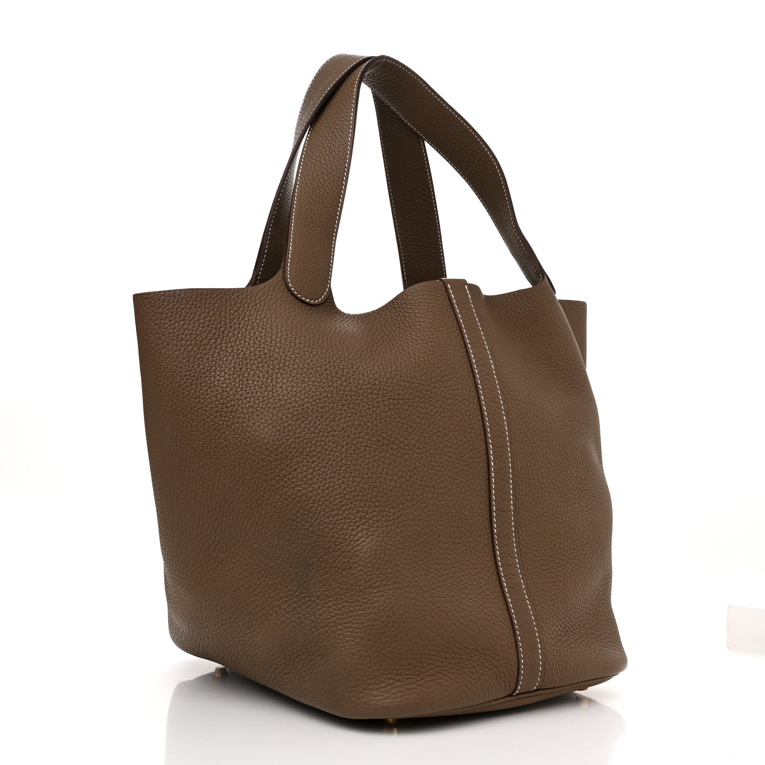 Hermes Taurillon Clemence Picotin Lock 26 GM Etoupe 2 of 10