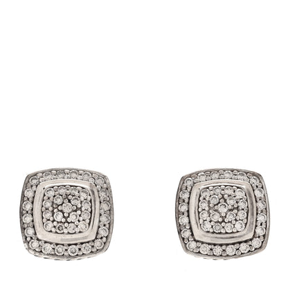 David Yurman Sterling Silver Diamond 7mm Pave Albion Earrings 1 of 4