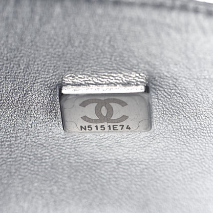 Chanel Hammered Metallic Calfskin Quilted Flap Silver 9 of 9