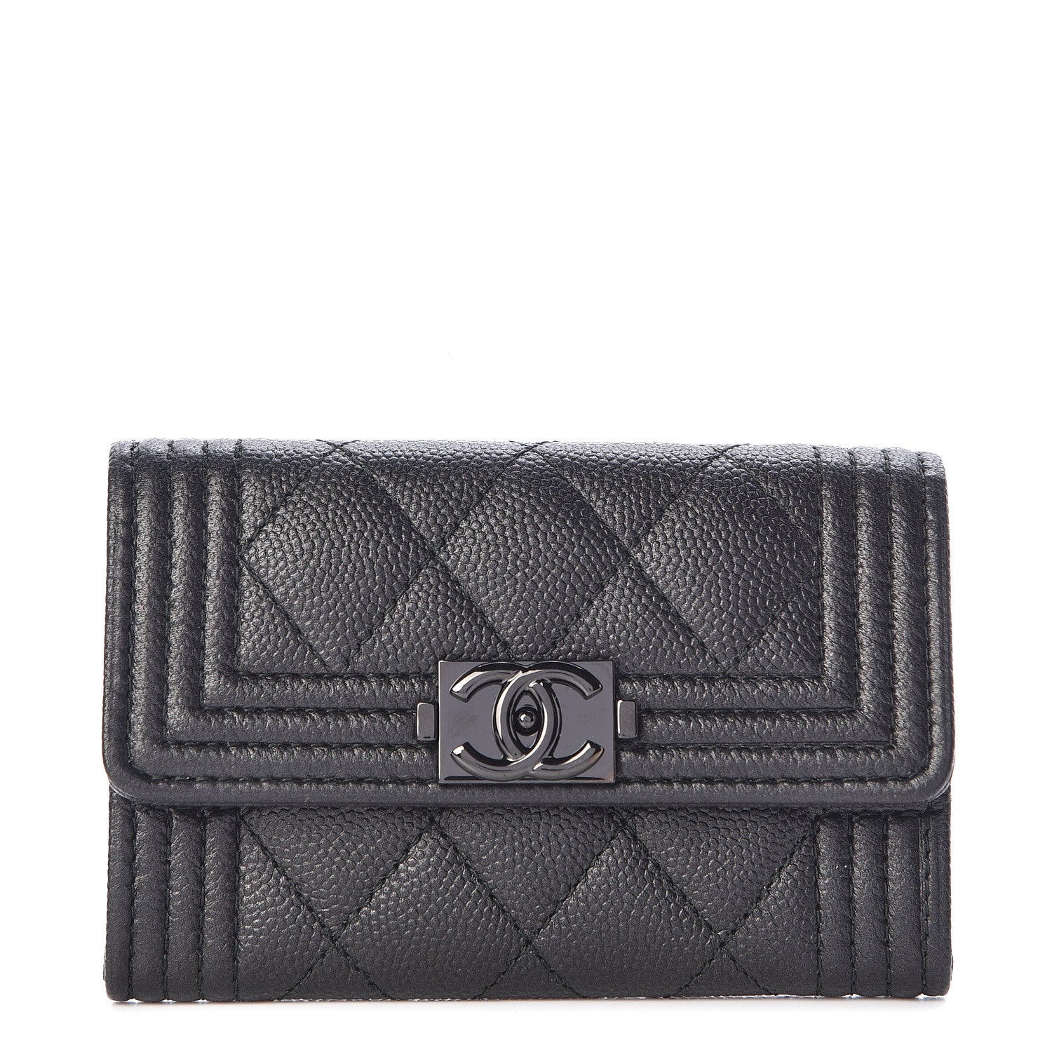 Chanel Caviar Quilted Boy Flap Card Holder So Black 1 of 9