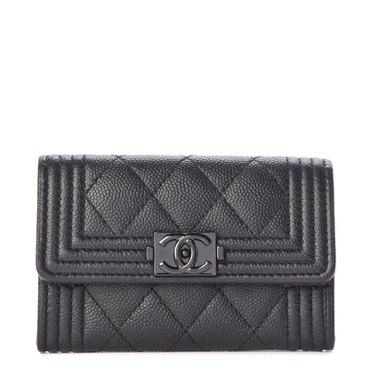 Chanel Caviar Quilted Boy Flap Card Holder So Black 1 of 9