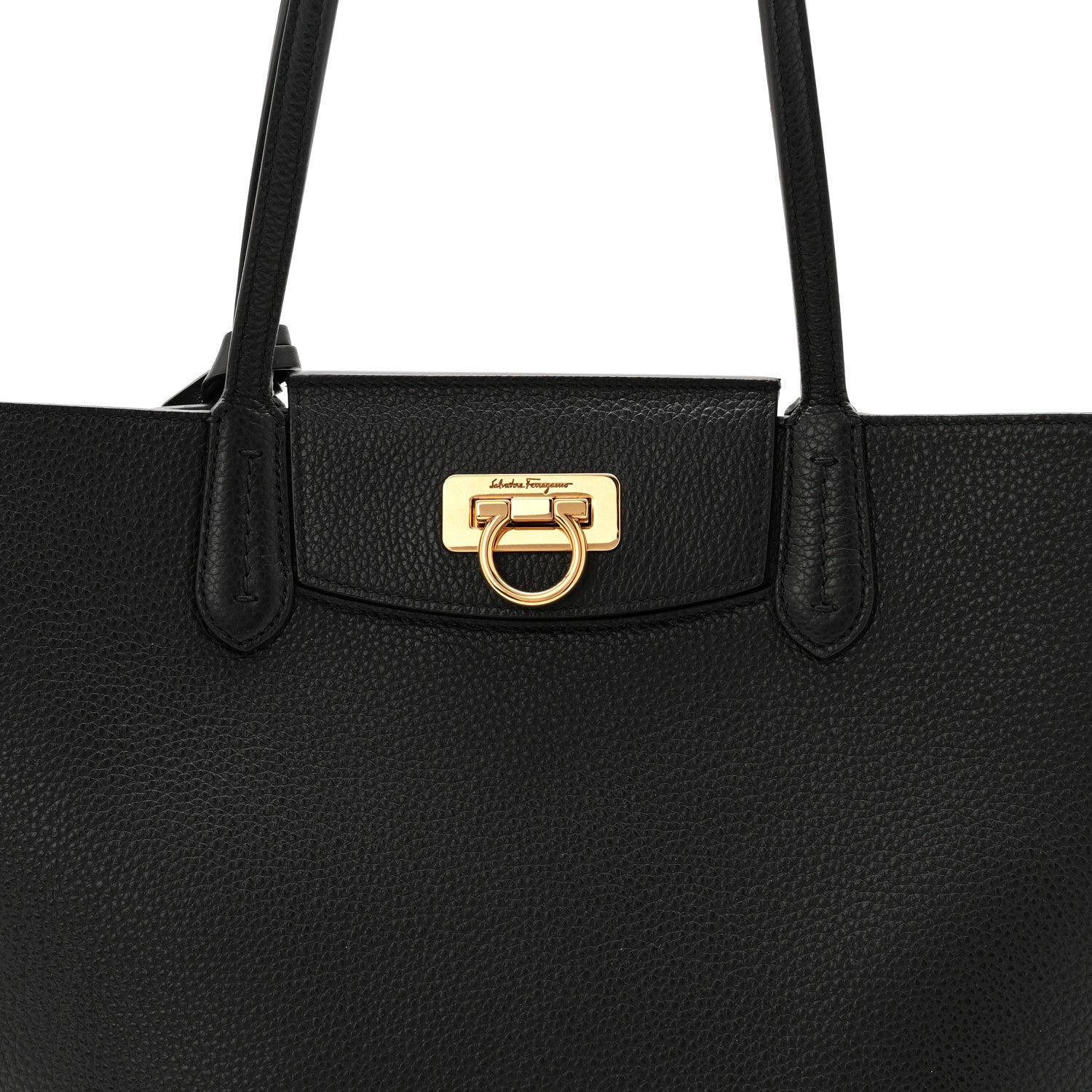 Salvatore Ferragamo Calfskin Travel Tote Black 8 of 10