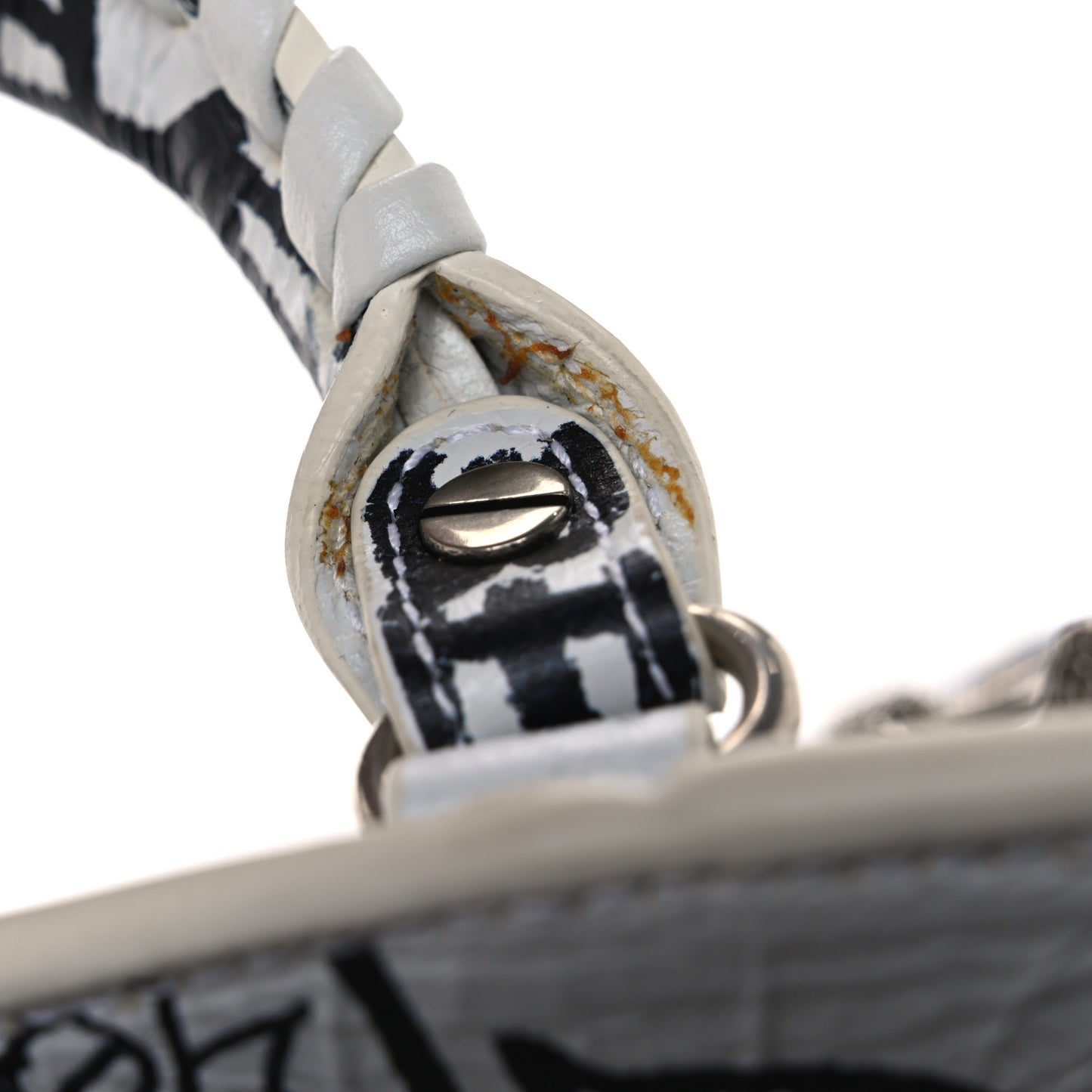 Agneau Arena Graffiti Neo Cagole Handbag XS White Black