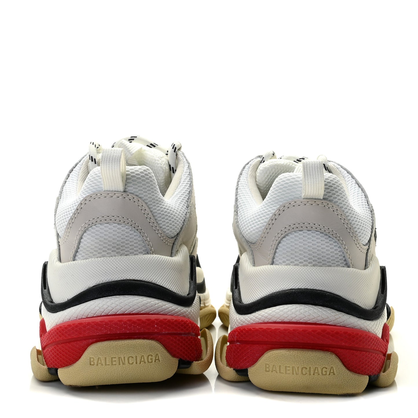 Fabric Mesh Womens Triple S Sneakers 38 Grey Red White