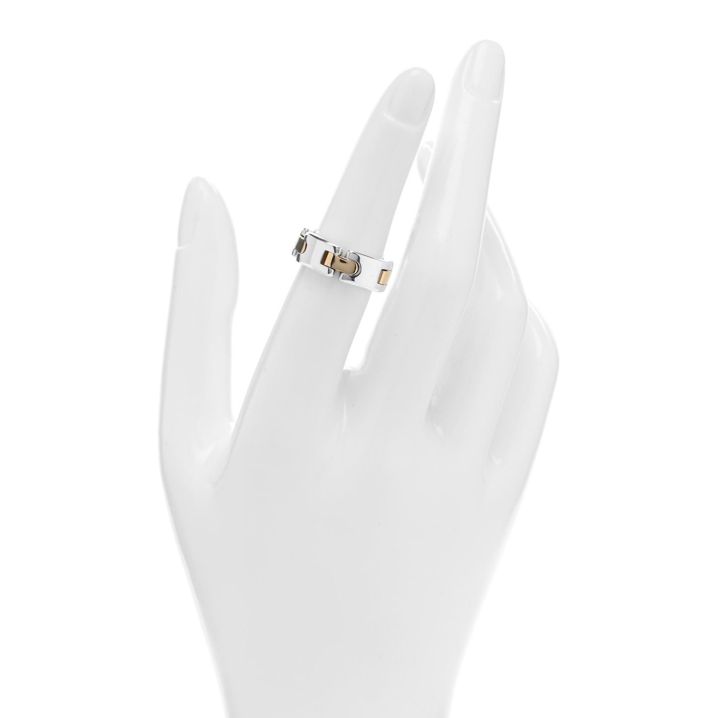 Sterling Silver 18K Yellow Gold Link Ring 50 5.25