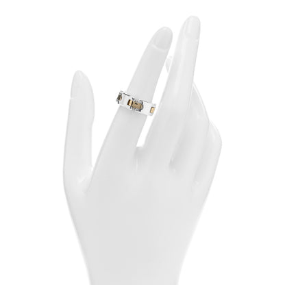 Tiffany Sterling Silver 18K Yellow Gold Link Ring 50 5.25 2 of 4