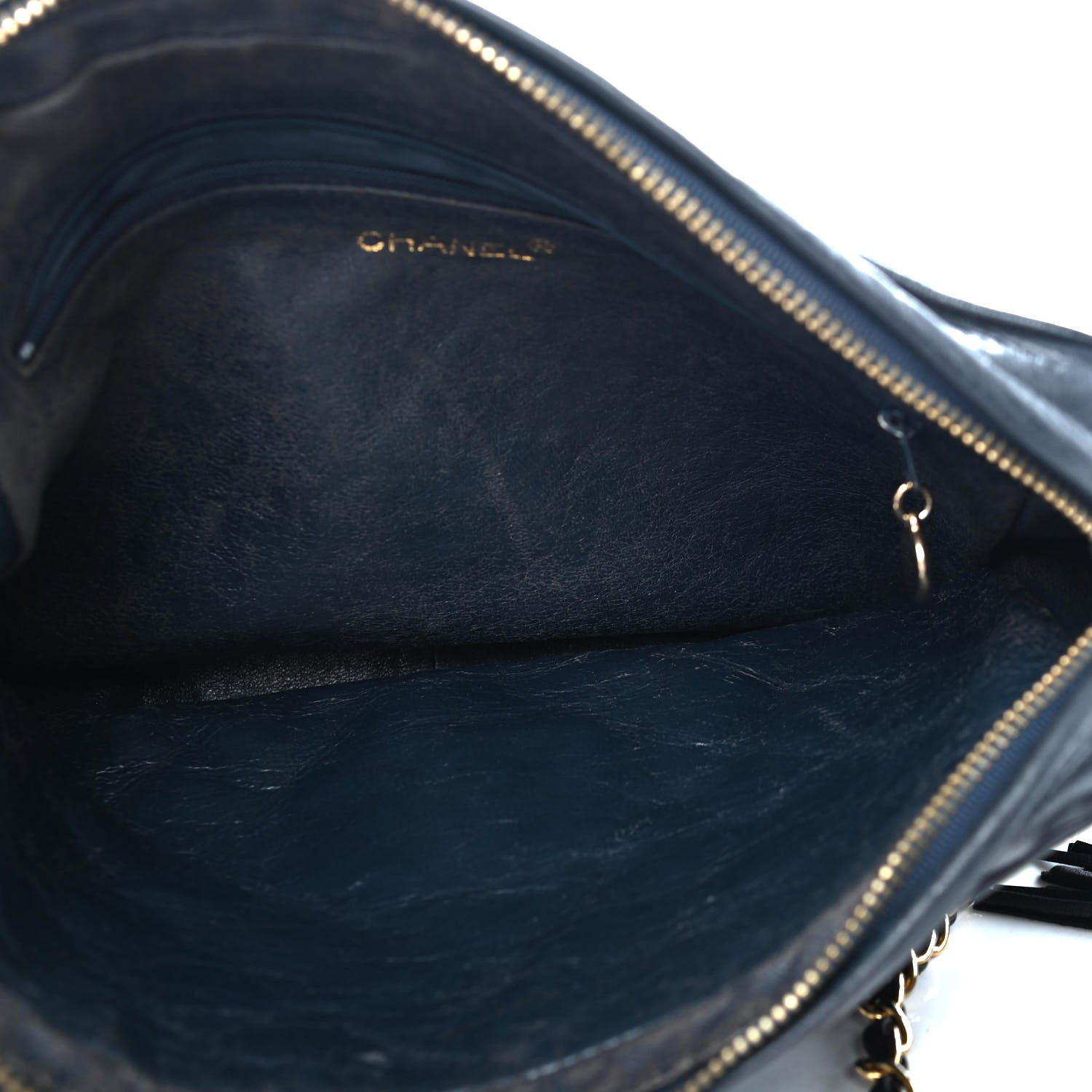 Chanel Lambskin Quilted CC Tassel Camera Case Navy 3 of 4