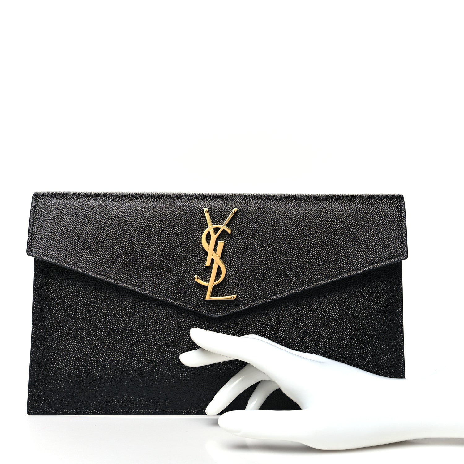 Saint Laurent Grain De Poudre Uptown Pouch Black 2 of 10