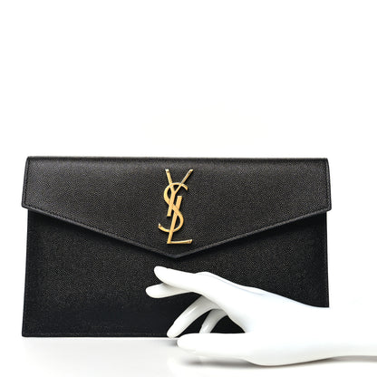 Saint Laurent Grain De Poudre Uptown Pouch Black 2 of 10