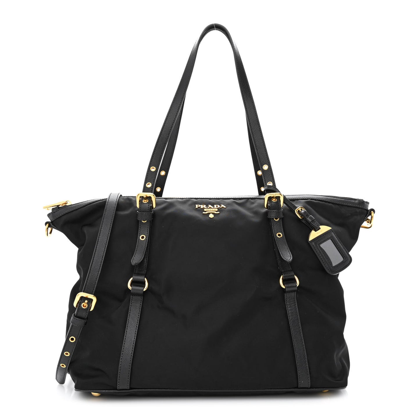 Tessuto Nylon Saffiano Tote Black