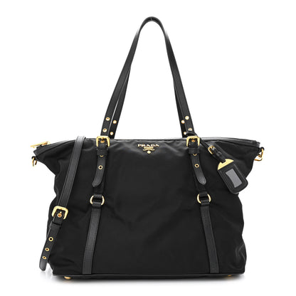 Prada Tessuto Nylon Saffiano Tote Black 1 of 12