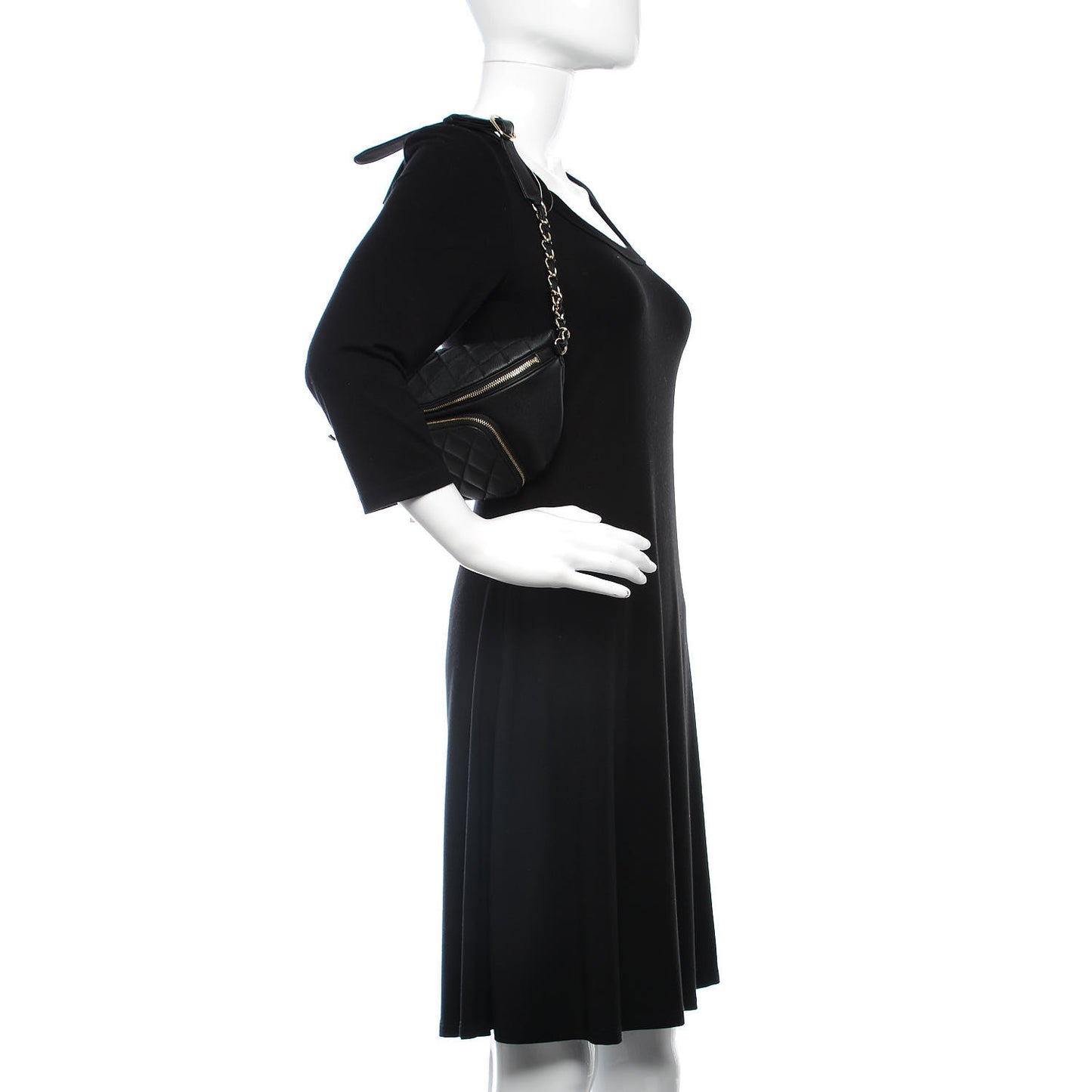 Caviar Quilted Business Affinity Waist Belt Bag Black