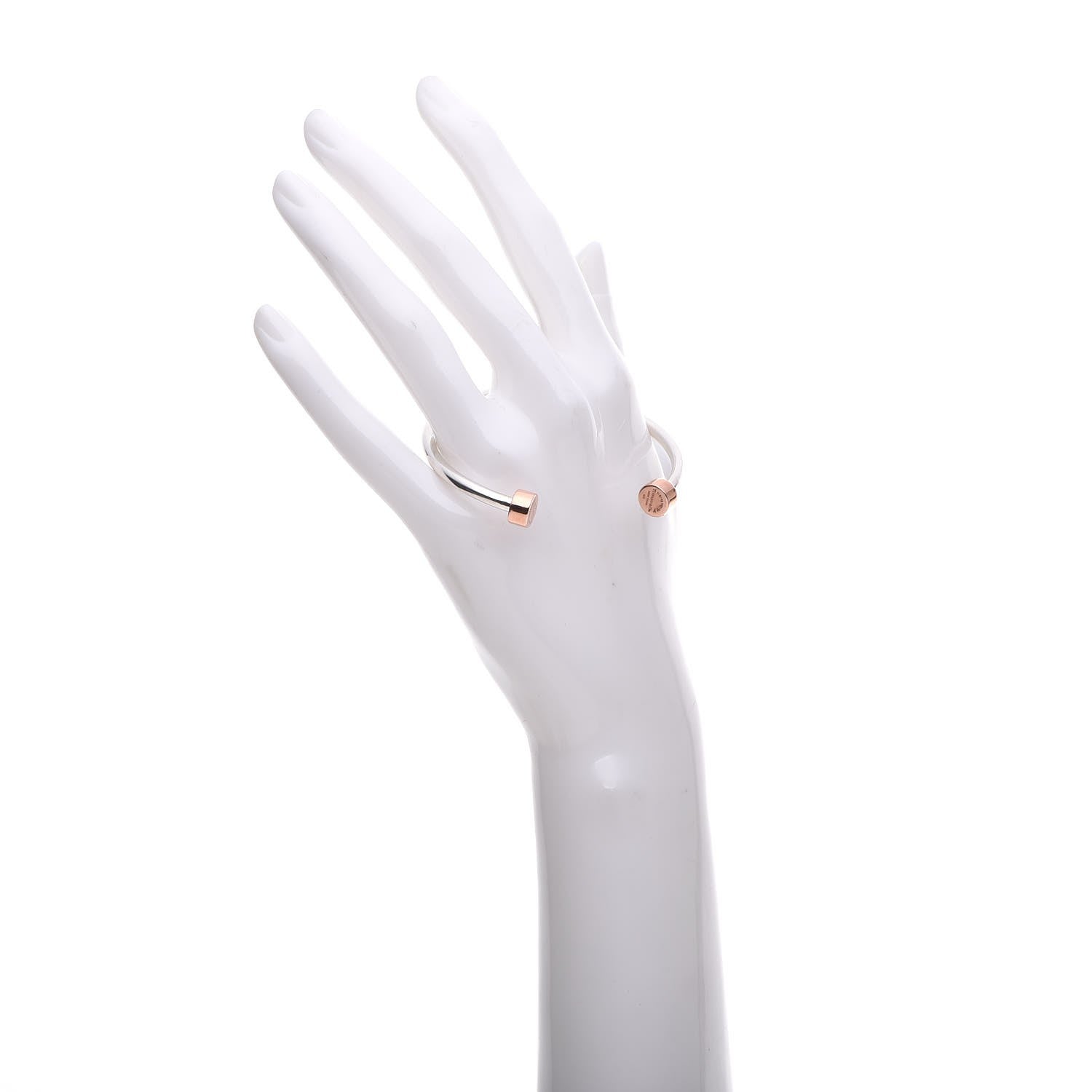 Tiffany Sterling Silver Rubedo Return to Tiffany Narrow Circle Edge Cuff Bracelet 2 of 6