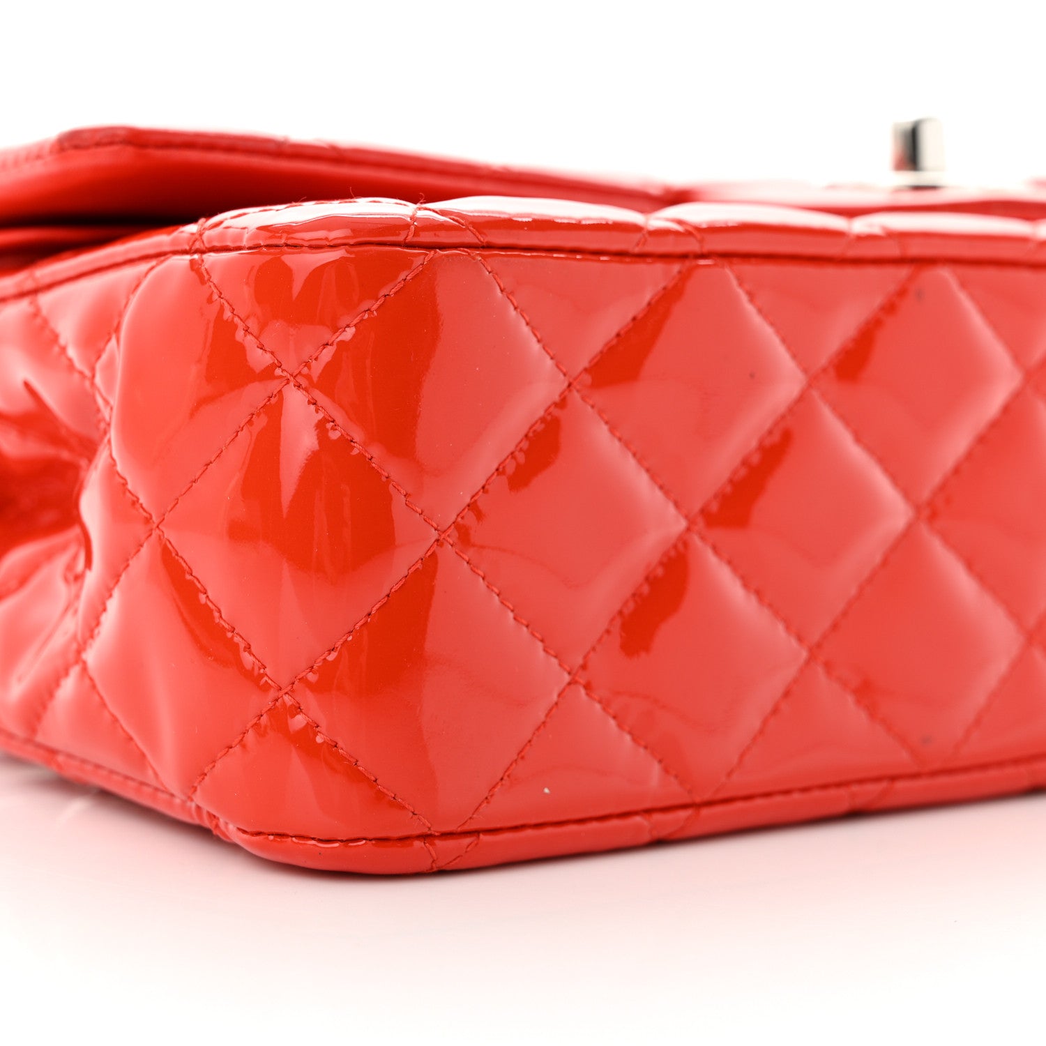 Chanel Patent Quilted Medium Double Flap Red 9 of 12