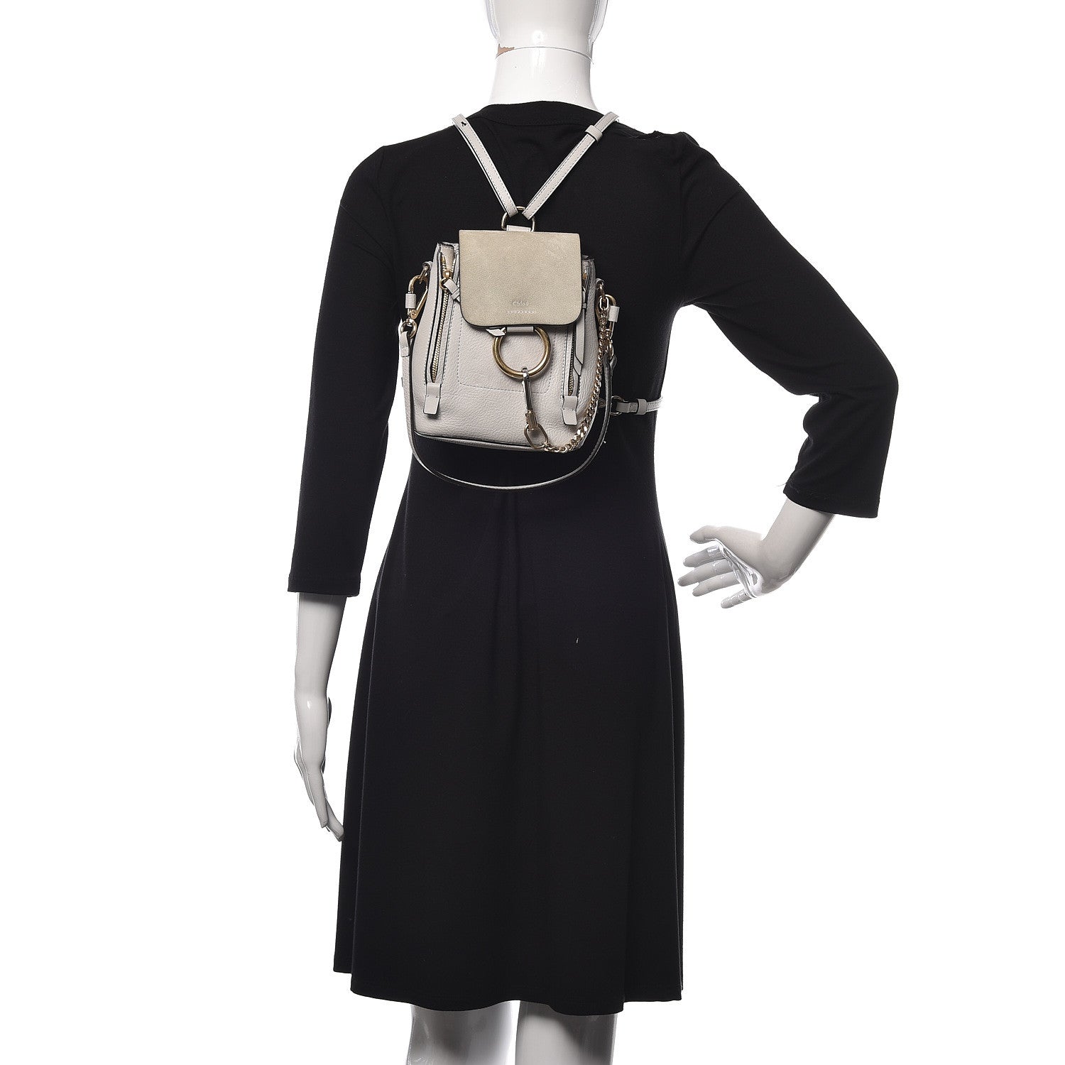 Chloe Suede Calfskin Mini Faye Backpack Airy Grey 2 of 9
