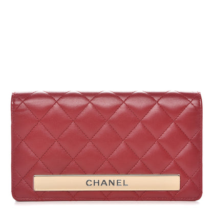 Chanel Lambskin Quilted Trendy CC Yen Wallet Red 1 of 9