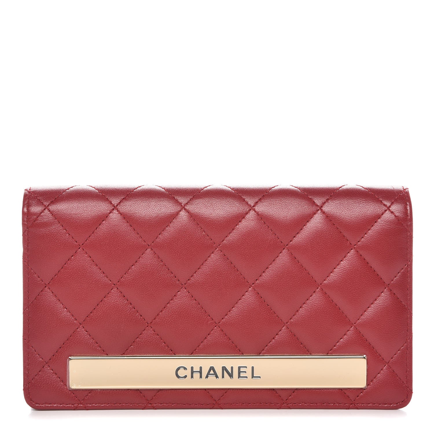 Chanel Lambskin Quilted Trendy CC Yen Wallet Red 1 of 9