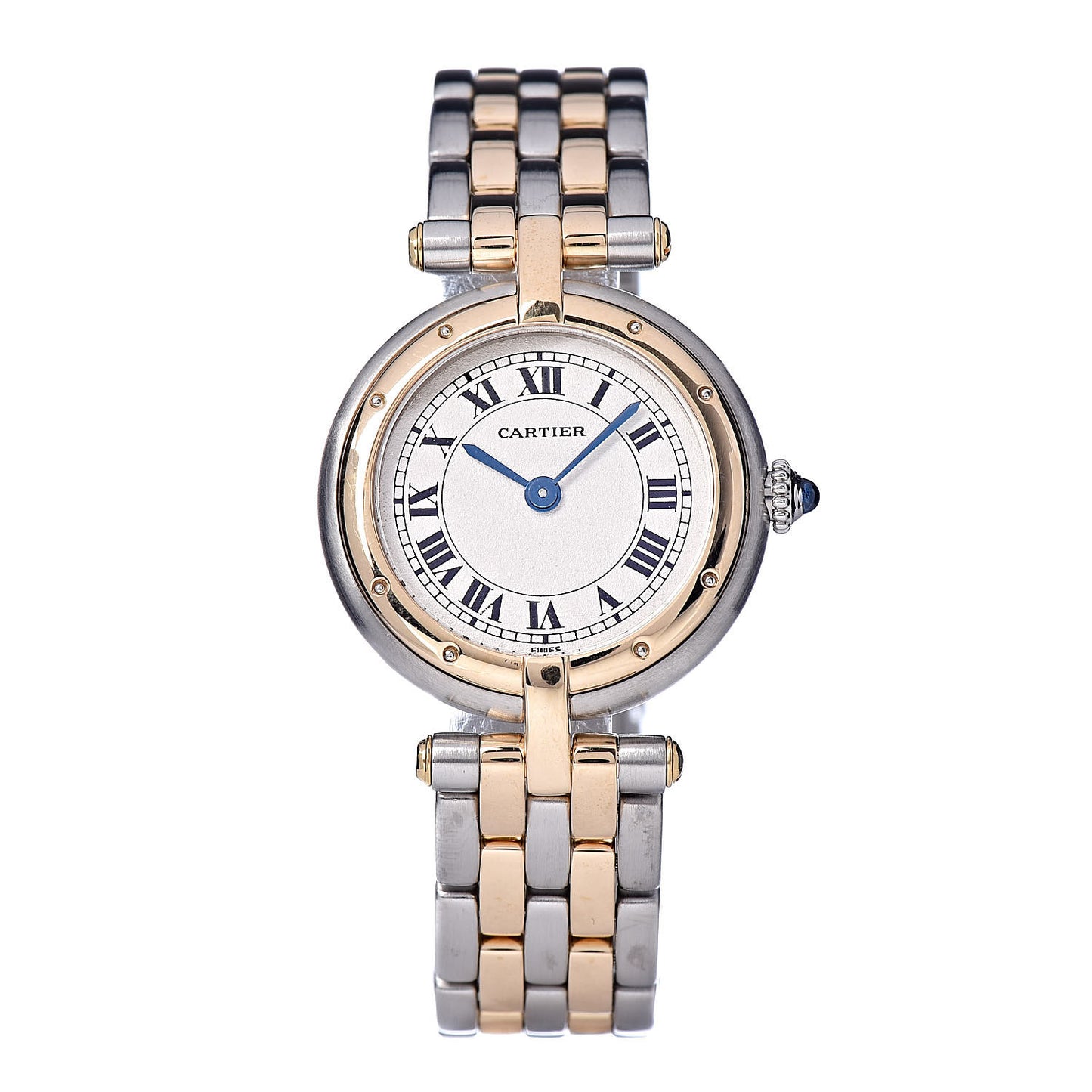 Stainless Steel 18K Yellow Gold 22mm Panthere Round Quartz Watch