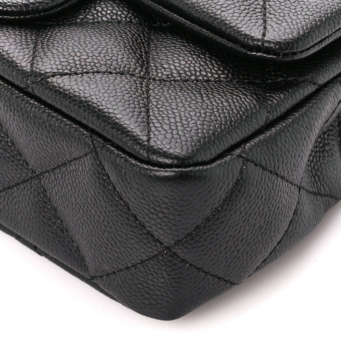 Caviar Quilted Mini Sweetheart Rectangular Flap Black
