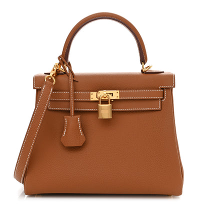 Hermes Togo Kelly Retourne 25 Gold 1 of 11