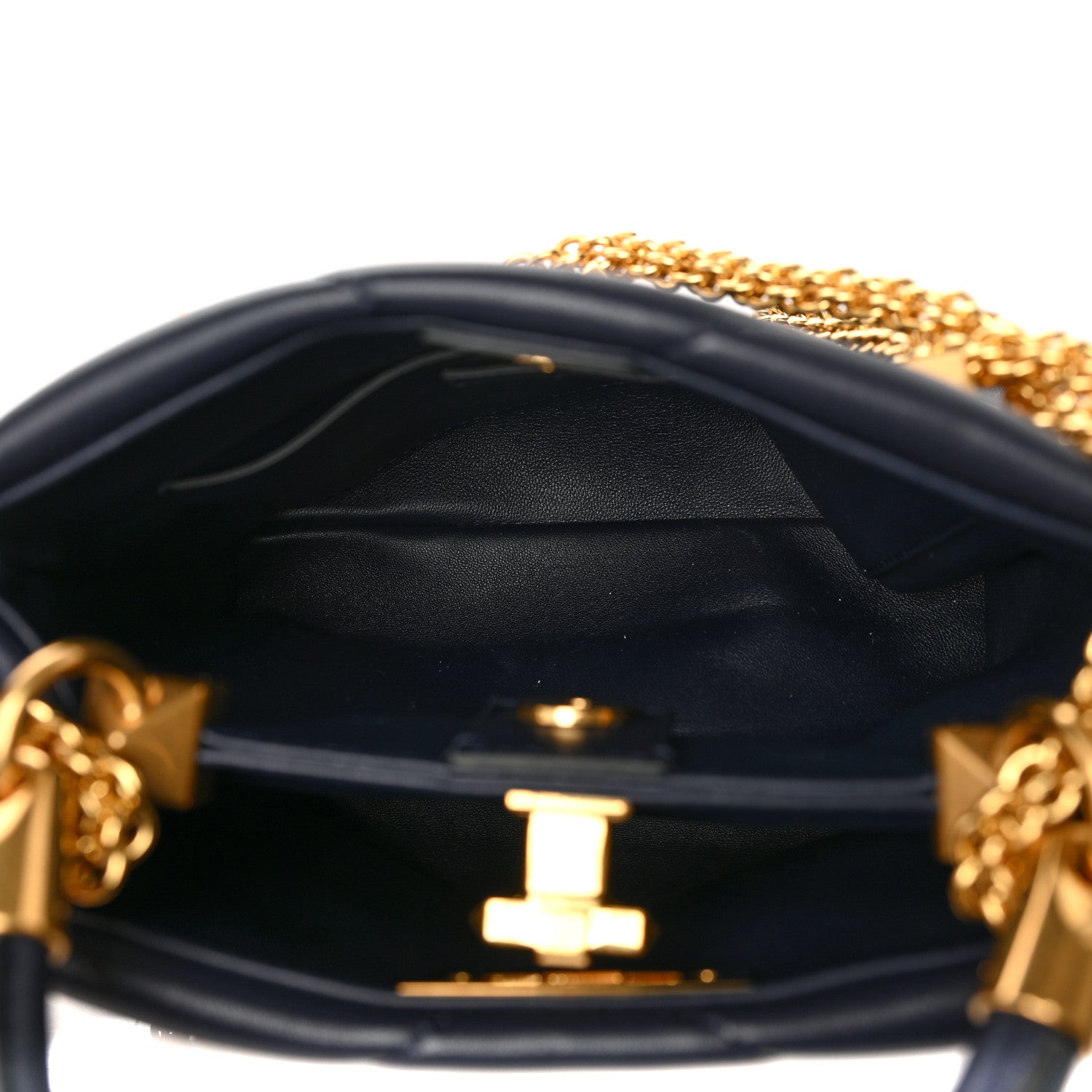Valentino Garavani Nappa Small Roman Stud The Handle Bag Black 5 of 8
