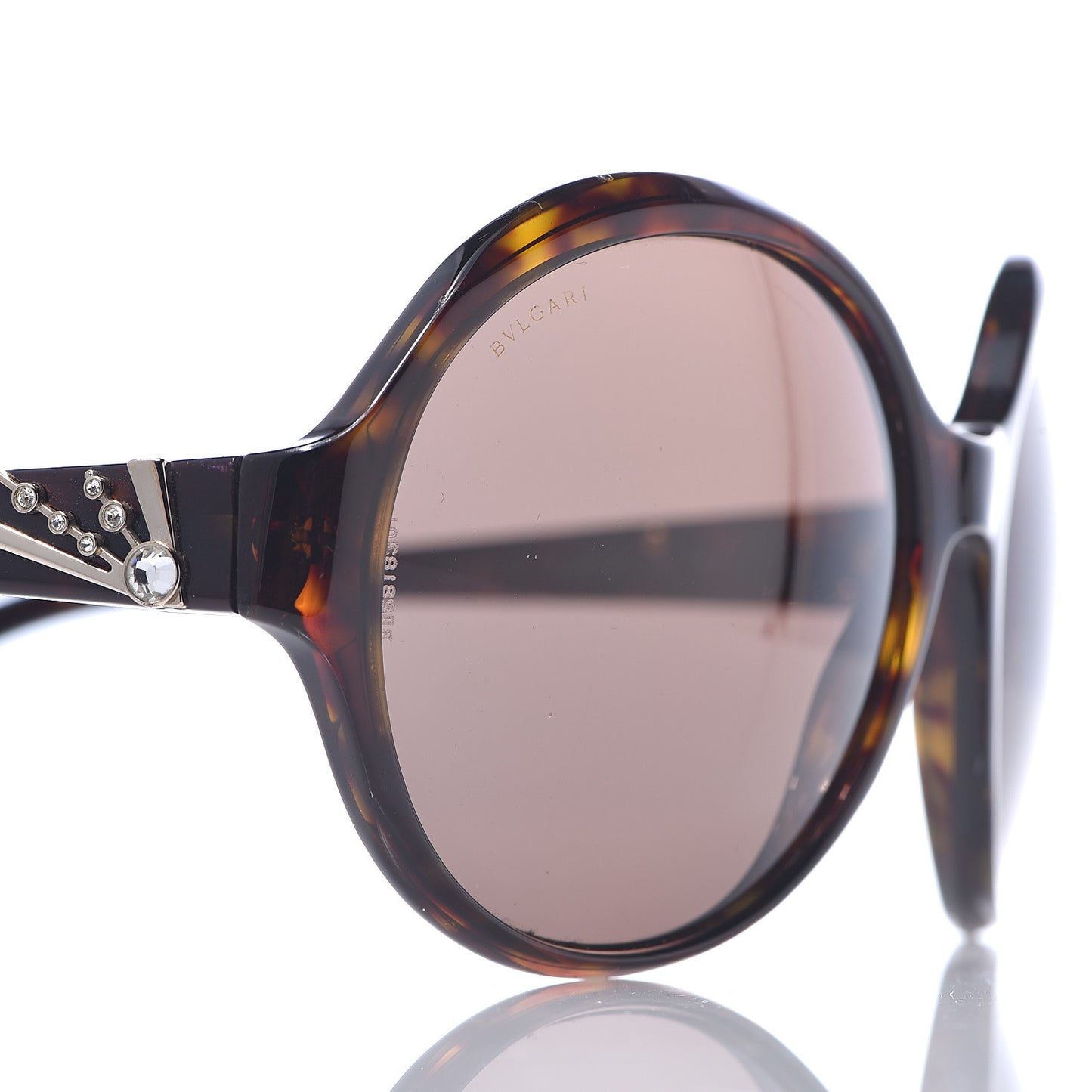 Round Crystal Sunglasses 8033-B Tortoise
