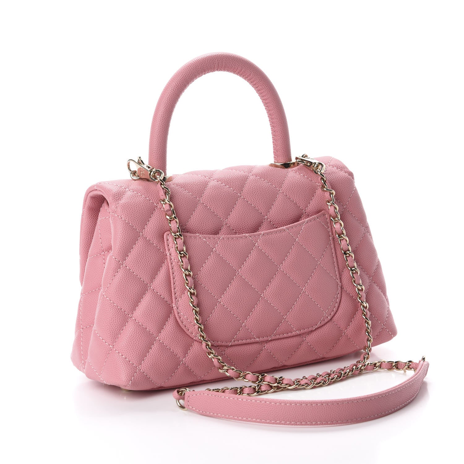 Chanel Caviar Quilted Mini Coco Handle Flap Pink 2 of 10