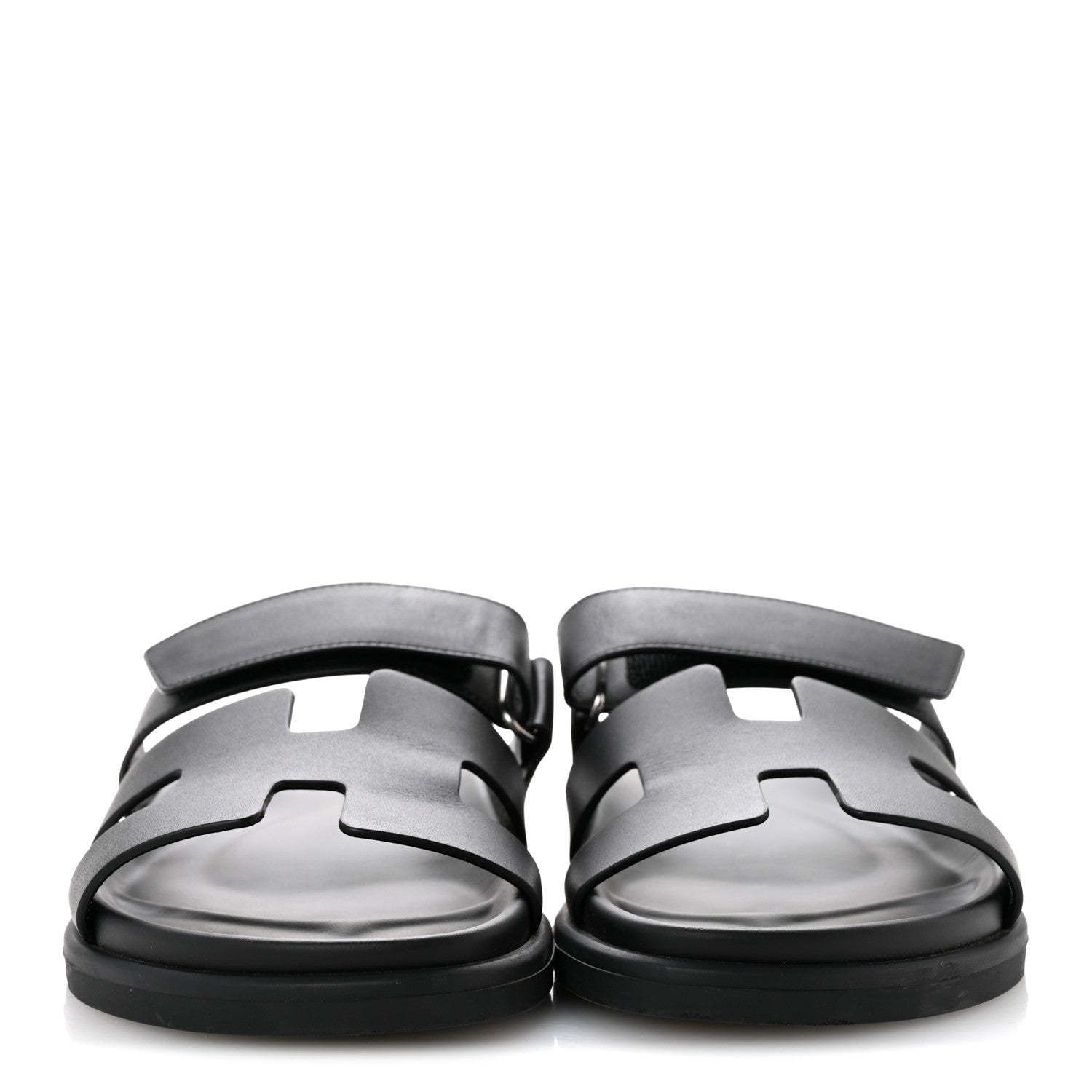 Hermes Calfskin Womens Chypre Sandals 38 Black 3 of 9