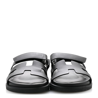 Hermes Calfskin Womens Chypre Sandals 38 Black 3 of 9