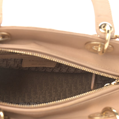 Christian Dior Lambskin Cannage Medium Lady Dior Beige 4 of 13