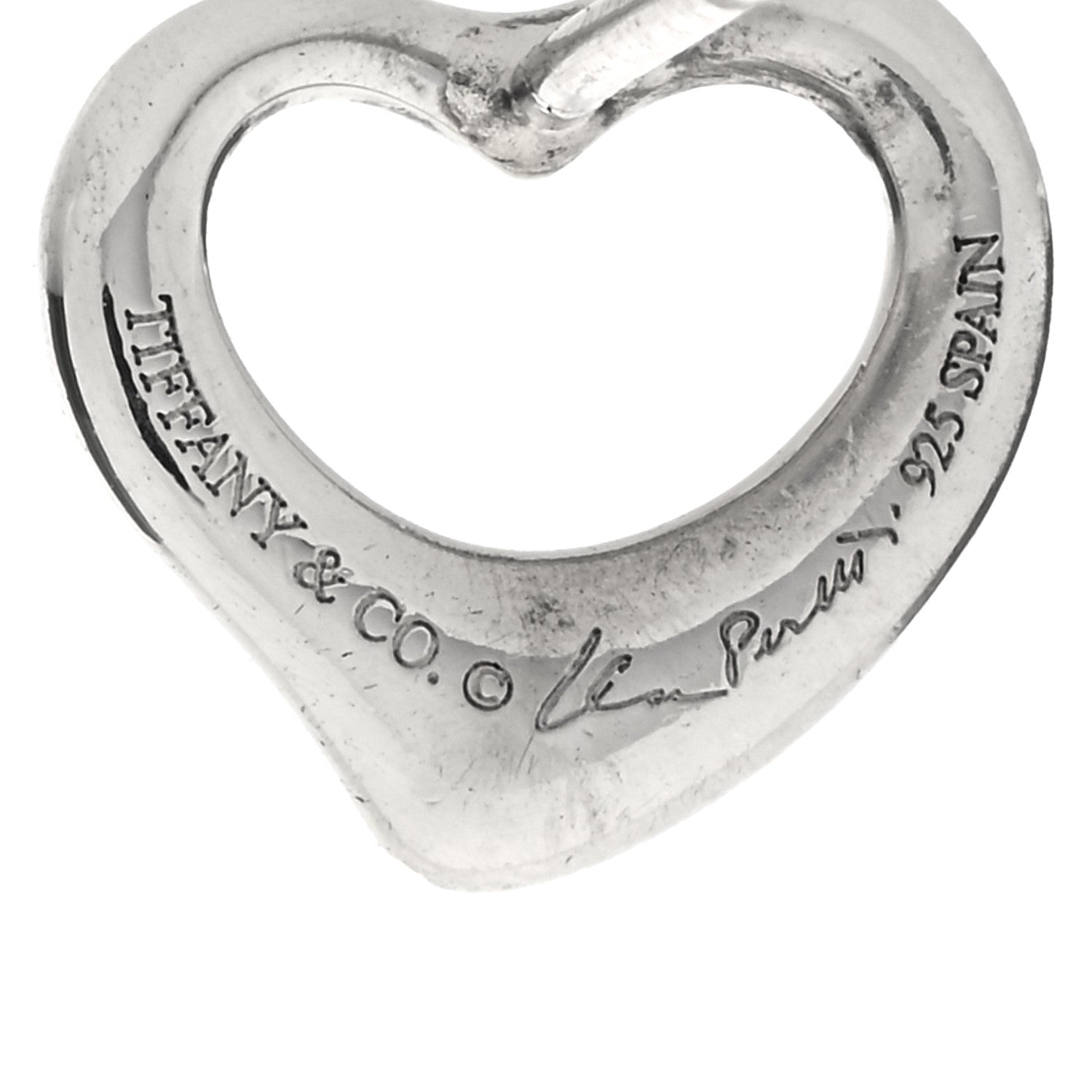 Tiffany Sterling Silver 11mm Elsa Peretti Open Heart Earrings 3 of 3
