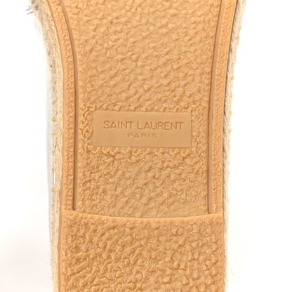 Saint Laurent Metallic Lambskin Monogram Espadrilles 37 Platino 7 of 10