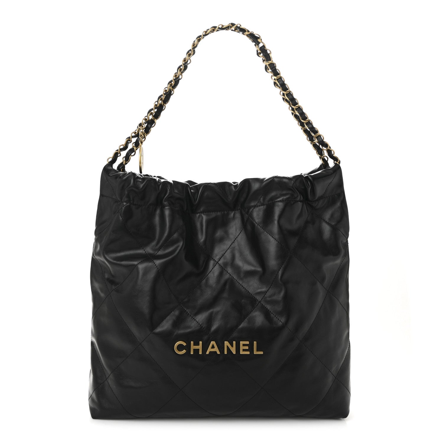 Chanel Shiny Calfskin Quilted Chanel 22 Black 1 of 10