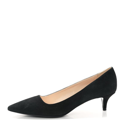 Prada Suede Pointed Toe Pumps 39 Black 1 of 8