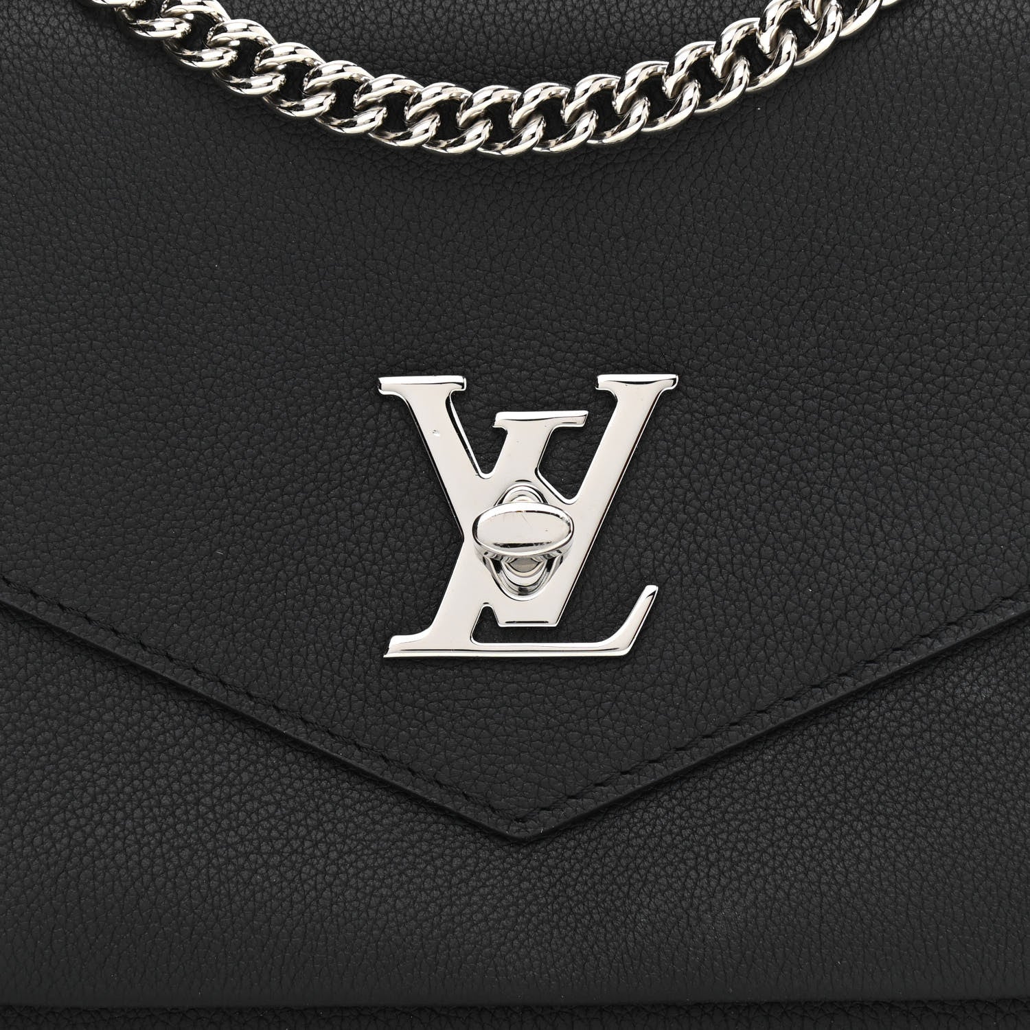 Louis Vuitton Soft Calfskin Mylockme Chain Bag BB Black 7 of 11