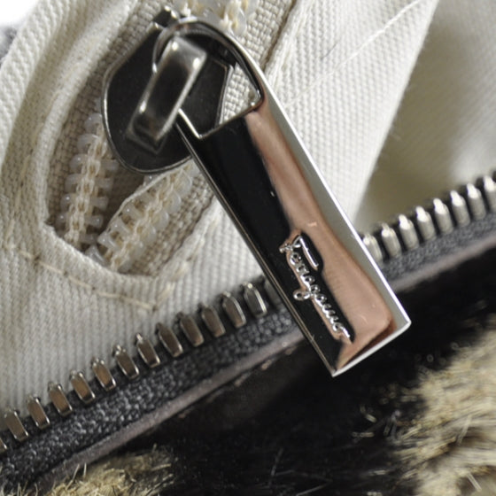 FASHIONPHILE SALVATOREFERRAGAMORabbitFurZebraPrintTote 1 of 1