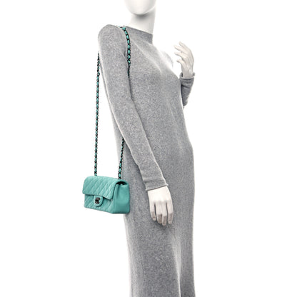 Chanel Lambskin Quilted Mini Rectangular Flap Turquoise 2 of 13