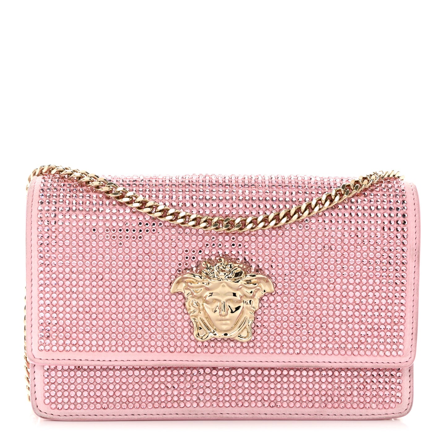 Vitello Crystal Palazzo Evening Bag Pink