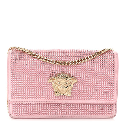 Versace Vitello Crystal Palazzo Evening Bag Pink 1 of 10