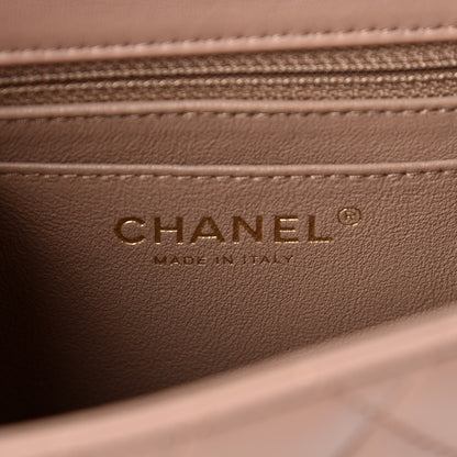 Chanel Lambskin Quilted Mini Square Flap Dark Beige 6 of 9
