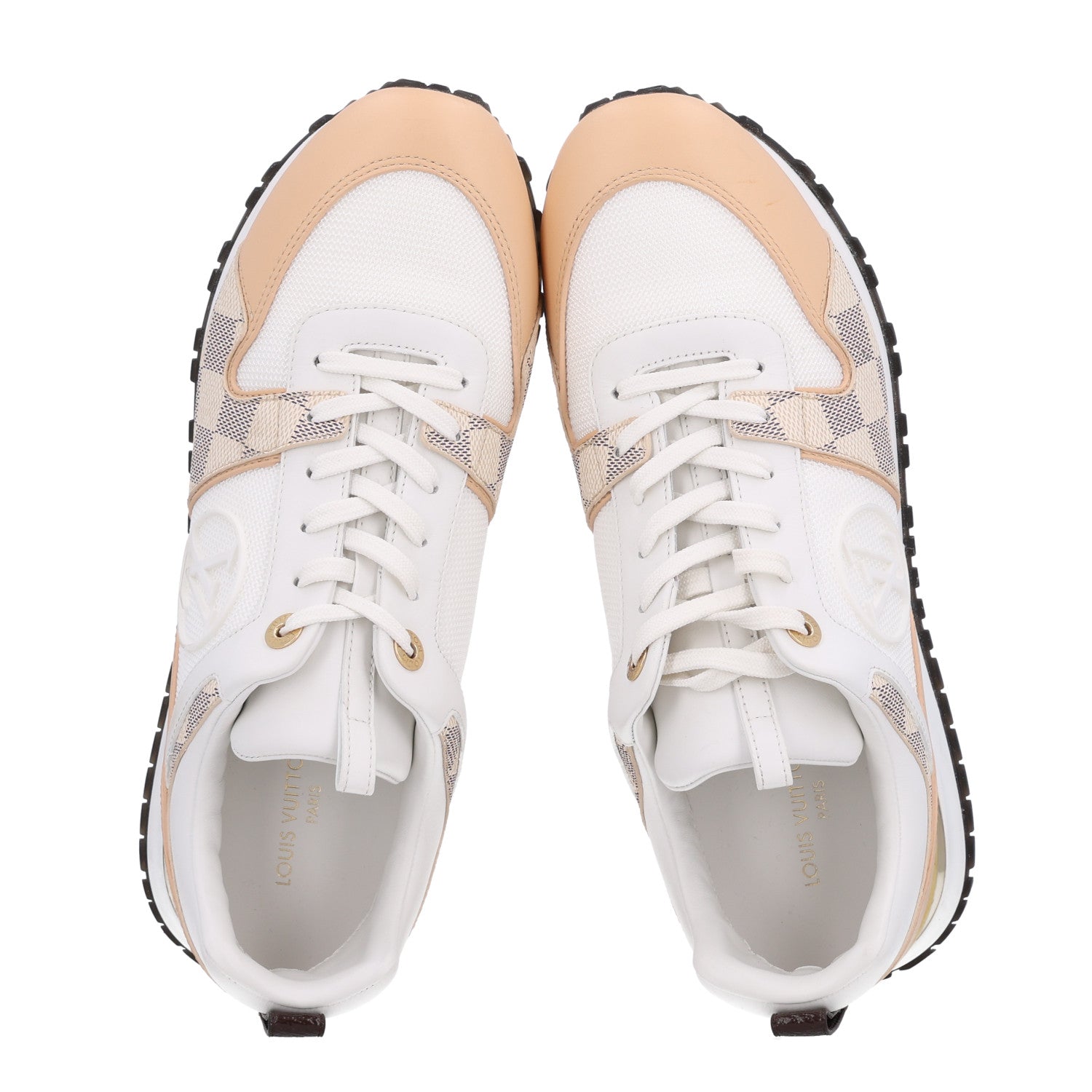 Louis Vuitton Calfskin Damier Azur Run Away Sneakers 40 White 2 of 10