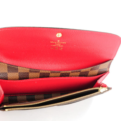 Louis Vuitton Damier Ebene Emilie Wallet Red 5 of 7