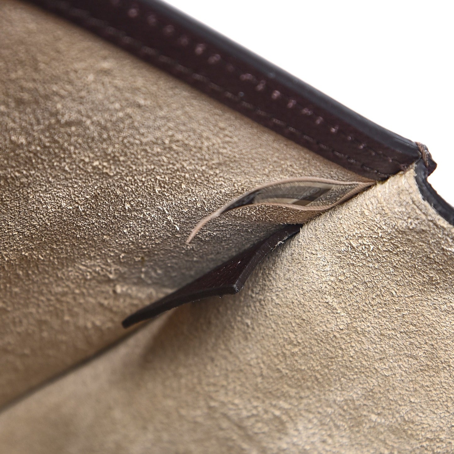 Calfskin Suede Medium Nile Bracelet Bag Carbon Brown