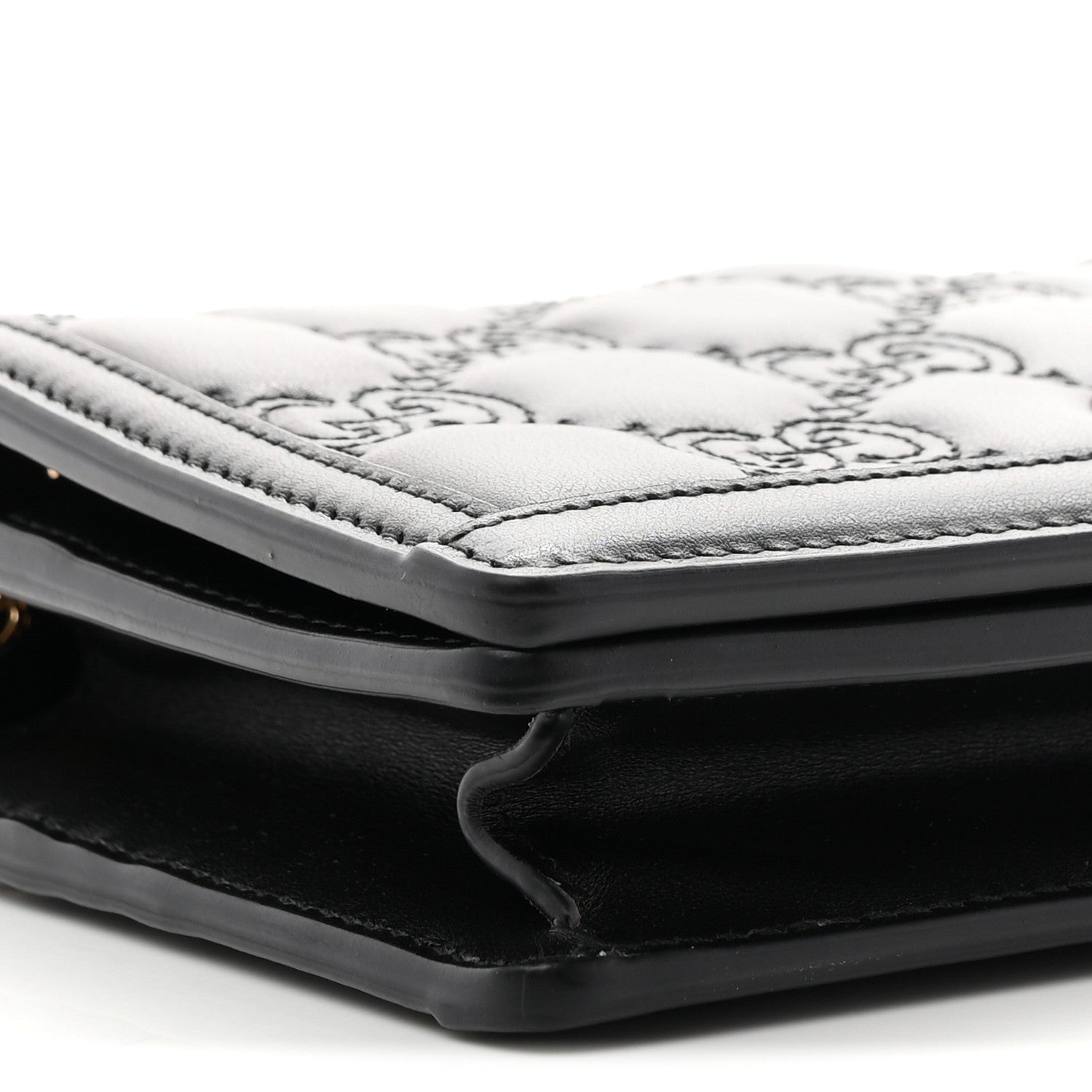 Gucci Calfskin GG Matelasse Chain Wallet Black 8 of 10