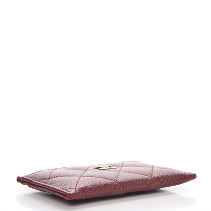 Chanel Iridescent Caviar Quilted Card Holder Burgundy 4 of 9