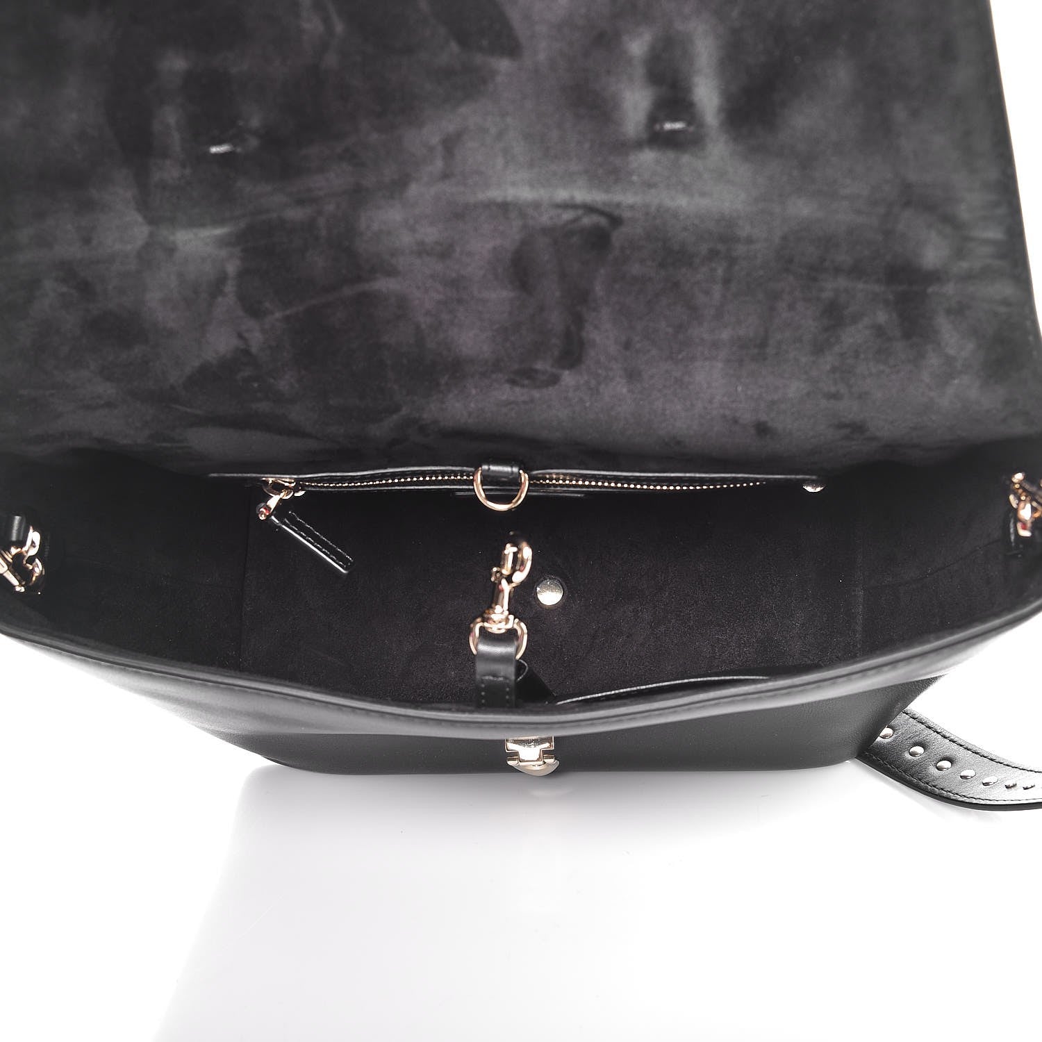 Valentino Garavani Calfskin Small Rockstud Demilune Double Handle Satchel Black 6 of 10