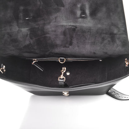 Valentino Garavani Calfskin Small Rockstud Demilune Double Handle Satchel Black 6 of 10