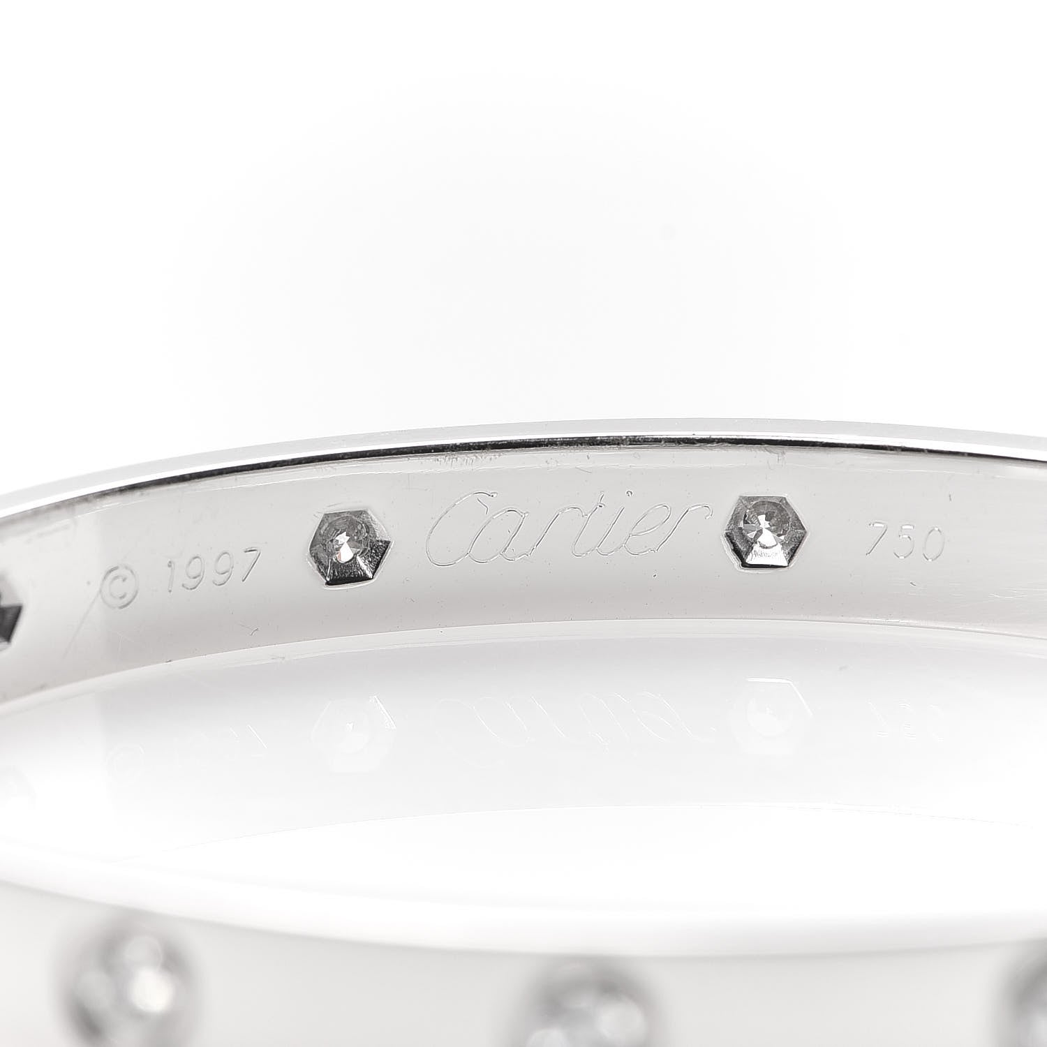 Cartier 18K White Gold 10 Diamond LOVE Bracelet 16 5 of 6
