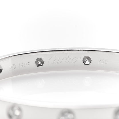 Cartier 18K White Gold 10 Diamond LOVE Bracelet 16 5 of 6