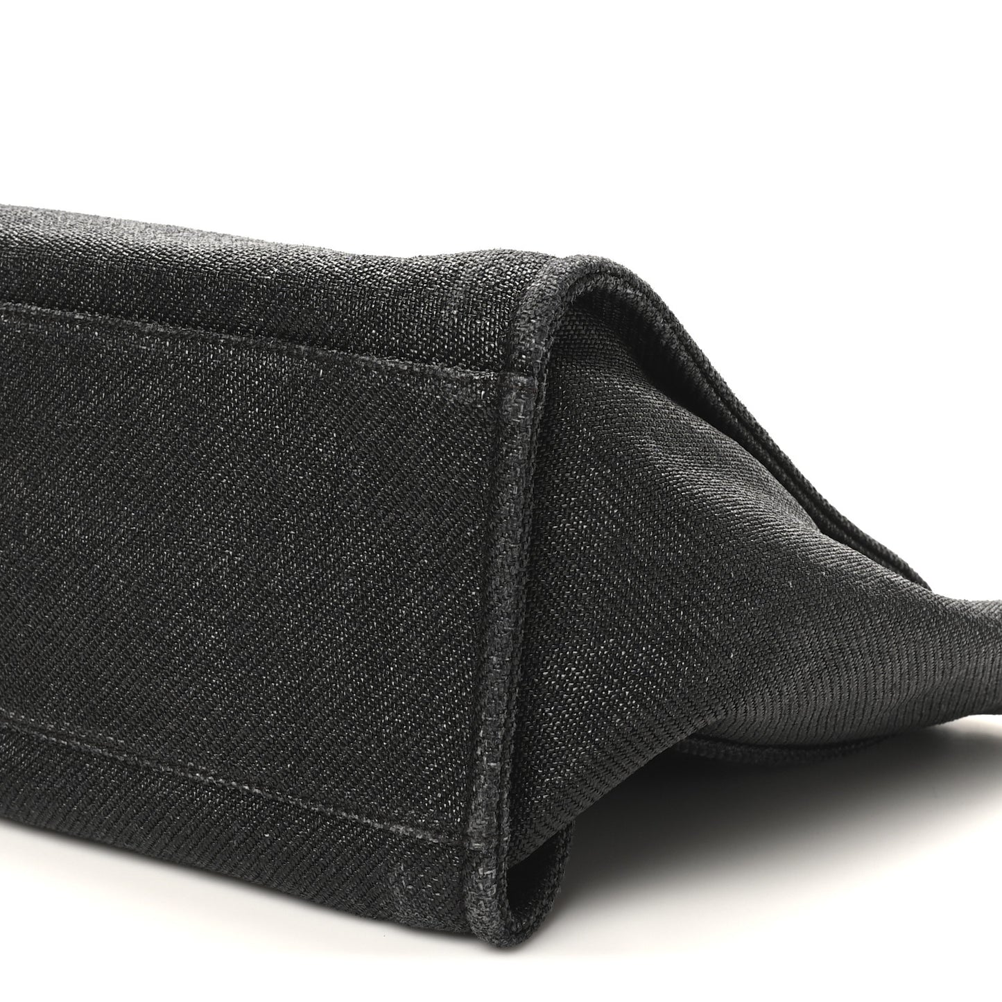 Woven Straw Raffia Large Deauville Tote Black White